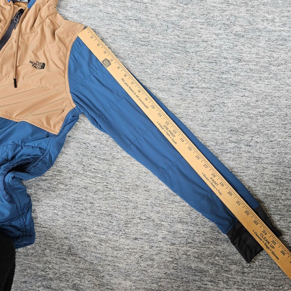 North Face Womens M Mountain Sweatshirt 2 Coat Blue Tan Full Zip Jacket Gorpcore - Picture 8 of 11